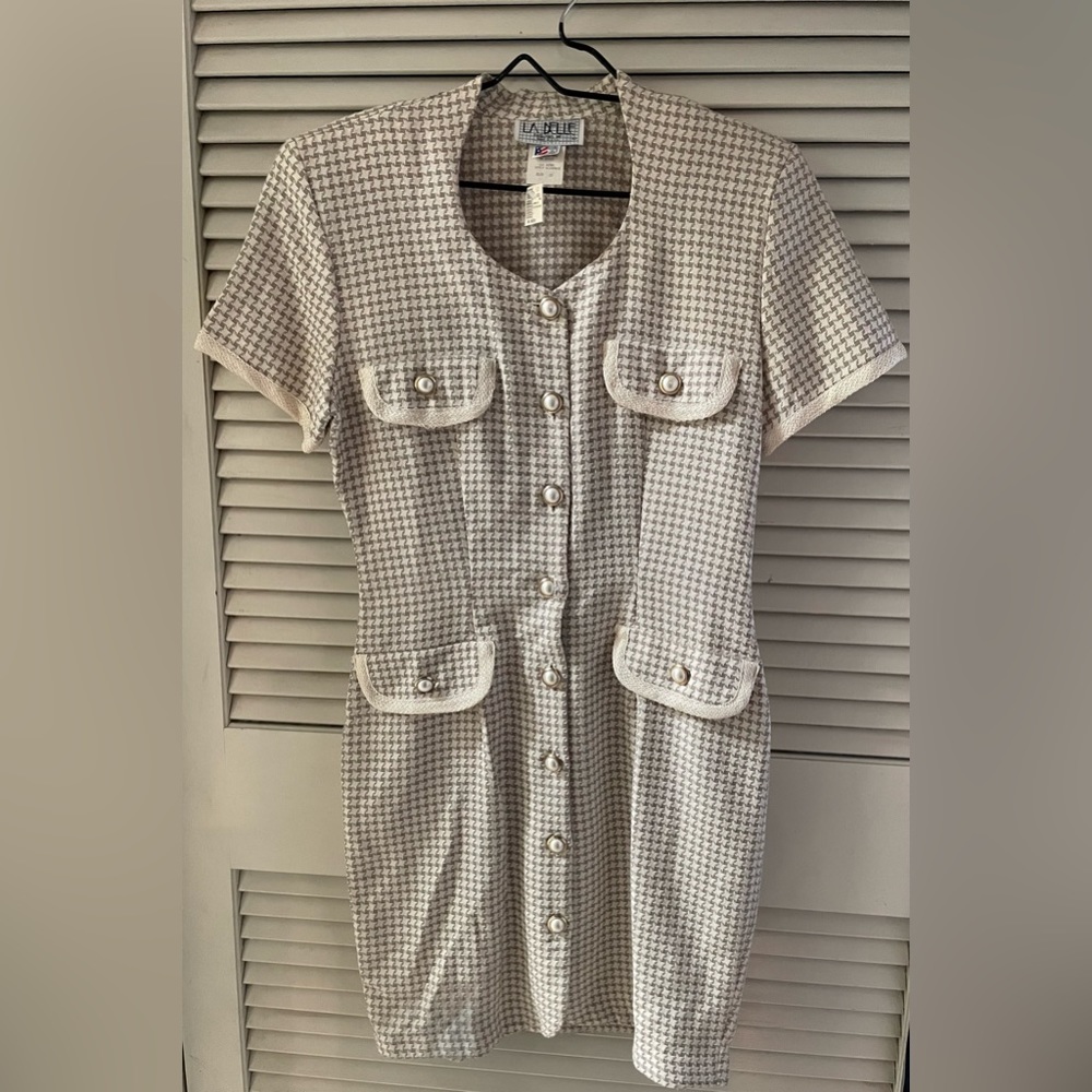 New with tags Tan faux pockets button down dress